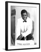 The Mark of the Hawk, Sidney Poitier at Elstree Studios, UK, January 1957-null-Framed Photo