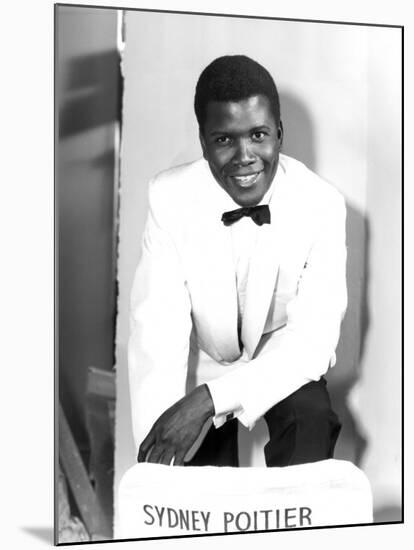 The Mark of the Hawk, Sidney Poitier at Elstree Studios, UK, January 1957-null-Mounted Photo