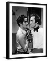THE MARK OF ZORRO, 1940 directed by ROUBEN MAMOULIAN Tyrone Power and Basil Rathbone (b/w photo)-null-Framed Photo