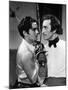 THE MARK OF ZORRO, 1940 directed by ROUBEN MAMOULIAN Tyrone Power and Basil Rathbone (b/w photo)-null-Mounted Photo