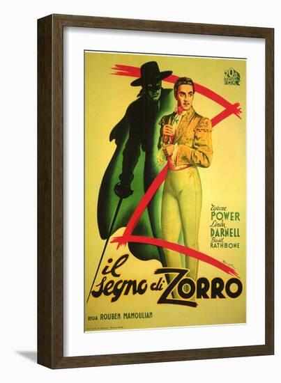 The Mark of Zorro, 1940-null-Framed Art Print