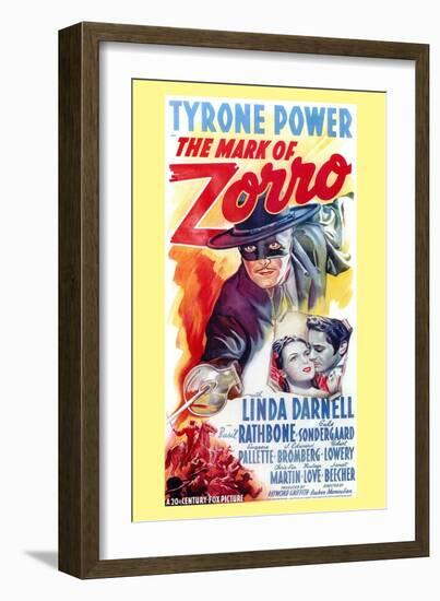 The Mark of Zorro, 1940-null-Framed Art Print