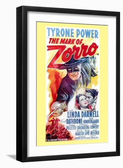 The Mark of Zorro, 1940-null-Framed Art Print