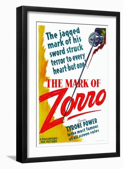 The Mark of Zorro, 1940-null-Framed Art Print