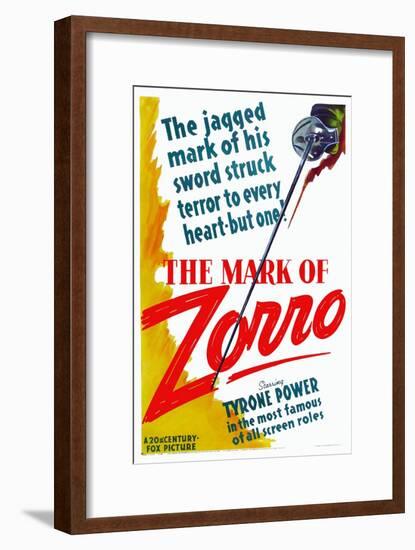 The Mark of Zorro, 1940-null-Framed Art Print