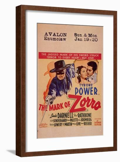 The Mark of Zorro, 1940-null-Framed Art Print