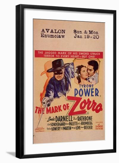 The Mark of Zorro, 1940-null-Framed Art Print