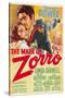 The Mark of Zorro, Linda Darnell, Tyrone Power on Argentinian Poster Art, 1940-null-Stretched Canvas