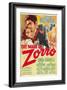 The Mark of Zorro, Linda Darnell, Tyrone Power on Argentinian Poster Art, 1940-null-Framed Art Print
