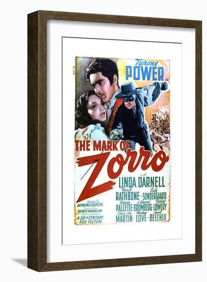 The Mark of Zorro - Movie Poster Reproduction-null-Framed Premium Giclee Print