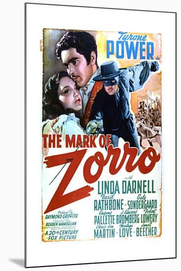 The Mark of Zorro - Movie Poster Reproduction-null-Mounted Art Print