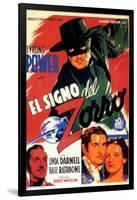 The Mark of Zorro, Spanish Movie Poster, 1940-null-Framed Art Print