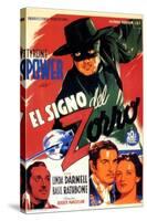 The Mark of Zorro, Spanish Movie Poster, 1940-null-Stretched Canvas