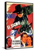 The Mark of Zorro, Spanish Movie Poster, 1940-null-Framed Stretched Canvas