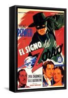 The Mark of Zorro, Spanish Movie Poster, 1940-null-Framed Stretched Canvas