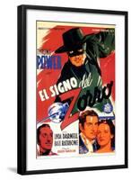 The Mark of Zorro, Spanish Movie Poster, 1940-null-Framed Art Print