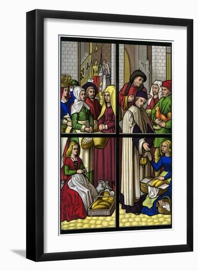 The market, 15th century (1849).Artist: H Moulin-H Moulin-Framed Giclee Print
