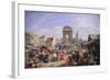 The Market and the Fountain of Innocents, 1822-John James Chalon-Framed Giclee Print