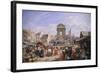 The Market and the Fountain of Innocents, 1822-John James Chalon-Framed Giclee Print