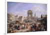 The Market and the Fountain of Innocents, 1822-John James Chalon-Framed Giclee Print