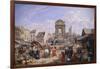 The Market and the Fountain of Innocents, 1822-John James Chalon-Framed Giclee Print