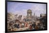 The Market and the Fountain of Innocents, 1822-John James Chalon-Framed Giclee Print