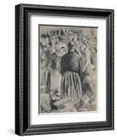 'The Market at Pontoise', 1895, (1946)-Camille Pissarro-Framed Giclee Print