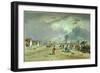 The Market at Szolnok, Hungary (Oil on Panel)-August Xaver Karl Von Pettenkofen-Framed Giclee Print