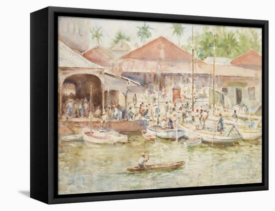The Market, Belize, British Honduras, 1924-Henry Scott Tuke-Framed Stretched Canvas