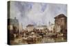 The Market on the Quay, Bruges-Samuel Austin-Stretched Canvas