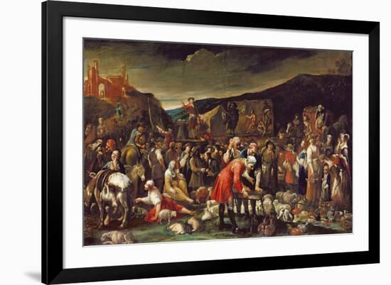 The Market, or the Fair of Poggio a Caiano-Giuseppe Maria Crespi-Framed Giclee Print