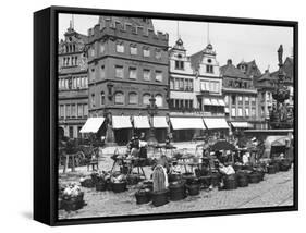 The Market Place at Trier, circa 1910-Jousset-Framed Stretched Canvas