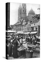 The Market Place at Worms Cathedral, Worms, Germany, 1922-Donald Mcleish-Stretched Canvas