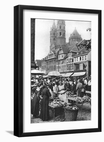 The Market Place at Worms Cathedral, Worms, Germany, 1922-Donald Mcleish-Framed Giclee Print