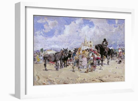 The Market Place, Granada, C1869-1902-Baldomer Galofre Gimenez-Framed Giclee Print