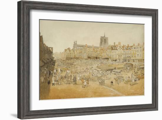 The Market Place, Norwich, Taken from Mr Cooper's, 1807-John Sell Cotman-Framed Giclee Print