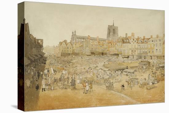 The Market Place, Norwich, Taken from Mr Cooper's, 1807-John Sell Cotman-Stretched Canvas