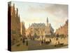 The Market Place with the Raadhuis, Haarlem-Gerrit Adriaensz Berckheyde-Stretched Canvas