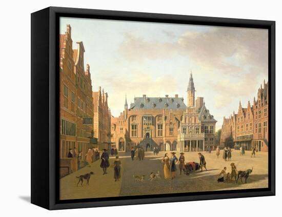 The Market Place with the Raadhuis, Haarlem-Gerrit Adriaensz Berckheyde-Framed Stretched Canvas