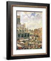 The Market Surrounding the Church of Saint-Jacques, Dieppe, 1901-Camille Pissarro-Framed Giclee Print