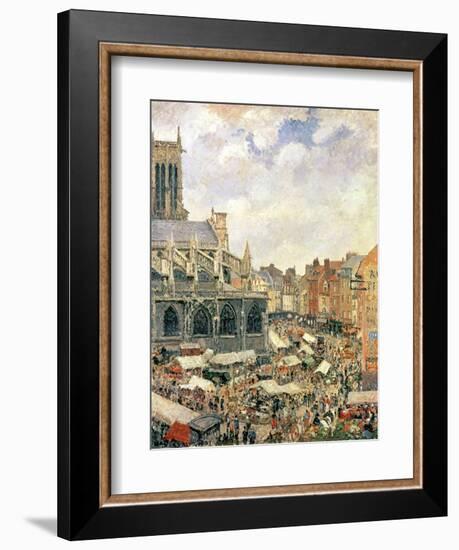 The Market Surrounding the Church of Saint-Jacques, Dieppe, 1901-Camille Pissarro-Framed Giclee Print