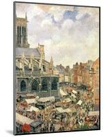 The Market Surrounding the Church of Saint-Jacques, Dieppe, 1901-Camille Pissarro-Mounted Giclee Print