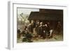 The Marketplace of Ploudalmezeau, c.1877-Léon Augustin L'hermitte-Framed Giclee Print