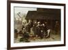 The Marketplace of Ploudalmezeau, c.1877-Léon Augustin L'hermitte-Framed Giclee Print