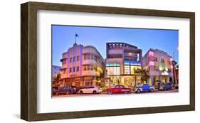 The Marlin and The Webster Hotel on Collins Avenue, Miami Beach in Miami, Florida, USA-null-Framed Art Print