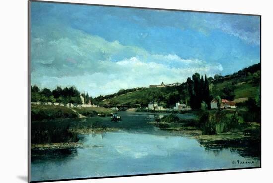 The Marne at Chennevieres, C.1864-65-Camille Pissarro-Mounted Giclee Print