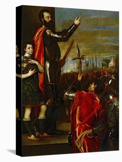 The Marquis of Vasto Addressing His Soldiers-Titian (Tiziano Vecelli)-Stretched Canvas