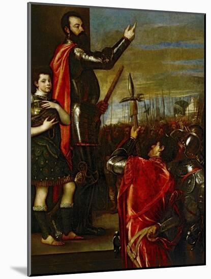 The Marquis of Vasto Addressing His Soldiers-Titian (Tiziano Vecelli)-Mounted Giclee Print