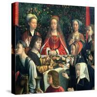 The Marriage at Cana, Detail of the Bride and Surrounding Guests-Gerard David-Stretched Canvas