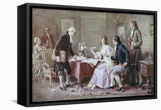 The Marriage Contract-Jean Leon Gerome Ferris-Framed Stretched Canvas